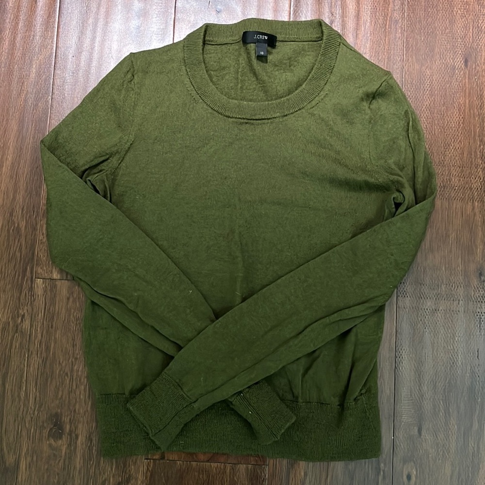 J. Crew olive sweater XS